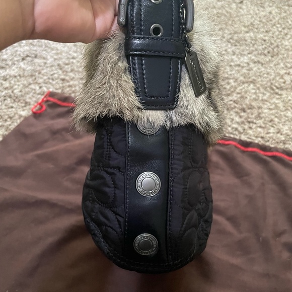 Authentic Coach Purse With Rabbit Fur - Picture 10 of 12
